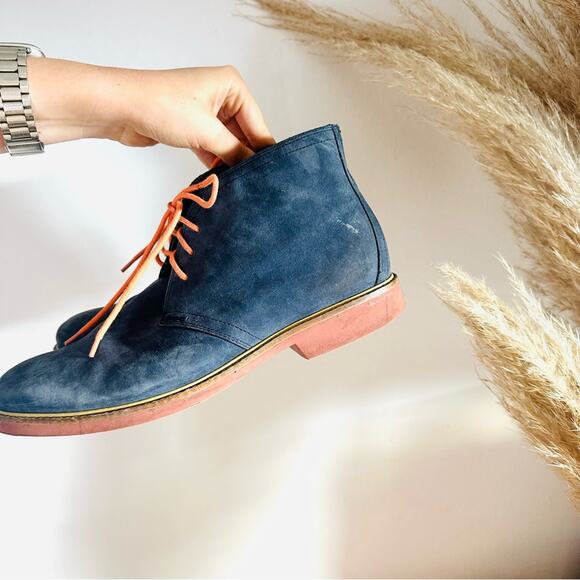 MENS COLE HAAN Navy Blue Suede Leather Chukka Ankle Boots Lace Up Shoes 8.5 main image 7
